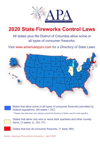 state directory law fireworks map laws